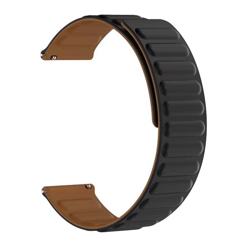 Universal 20mm Magnetische Armband aus Silikon Schwarz - Silikonarmband mit Magnetverschluss