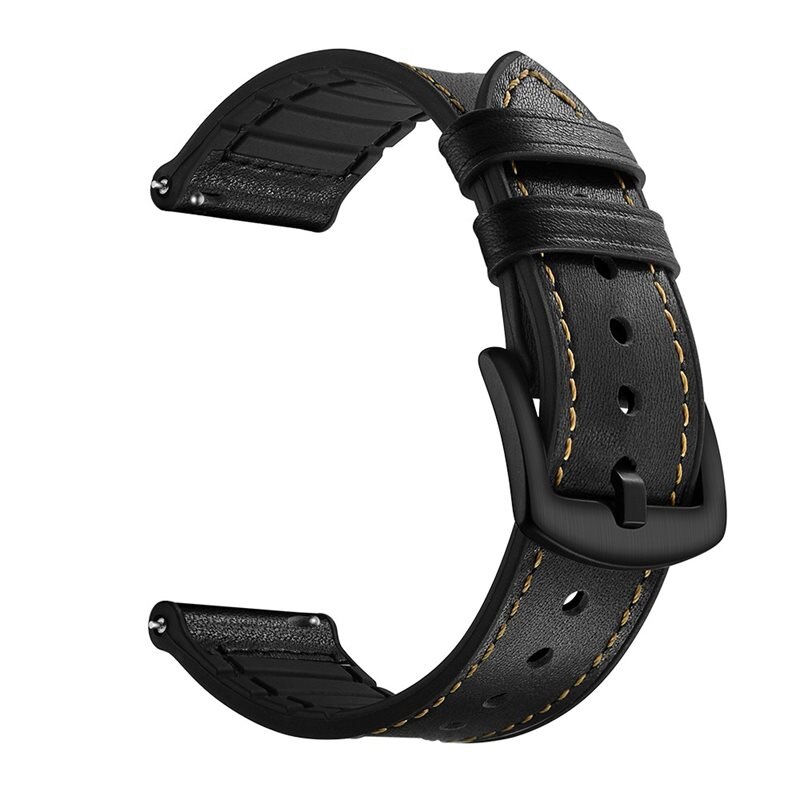 Xiaomi Watch 2 Pro Premium Lederarmband Schwarz - Schlichtes und schönes Lederband - Schlichtes und schönes Lederarmband
