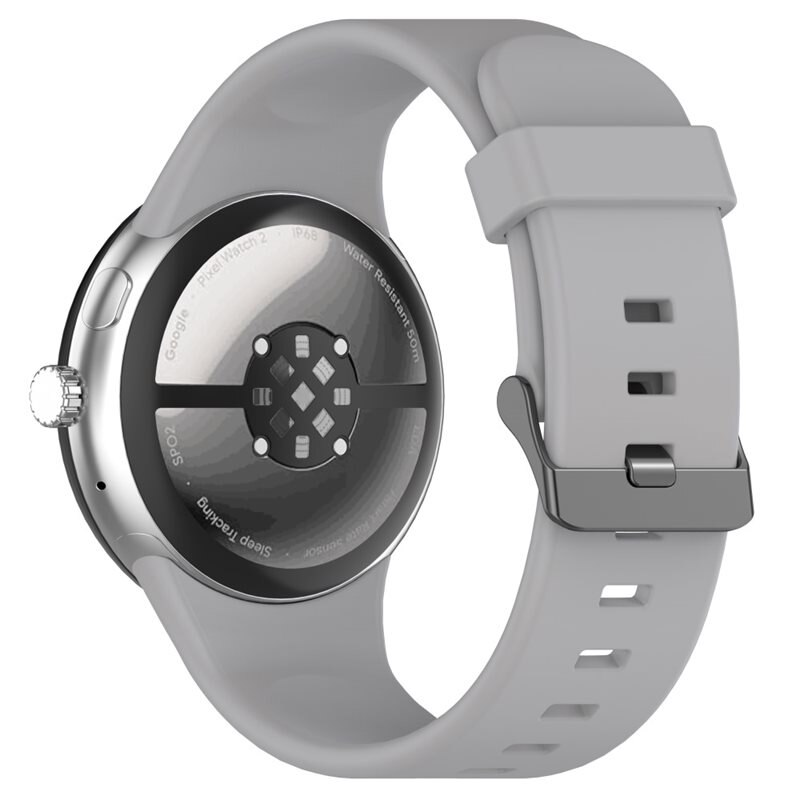 Google Pixel Watch 3 45mm Armband aus Silikon Grau - Sportliches Armband - Perfekt fürs Training - Sportarmband