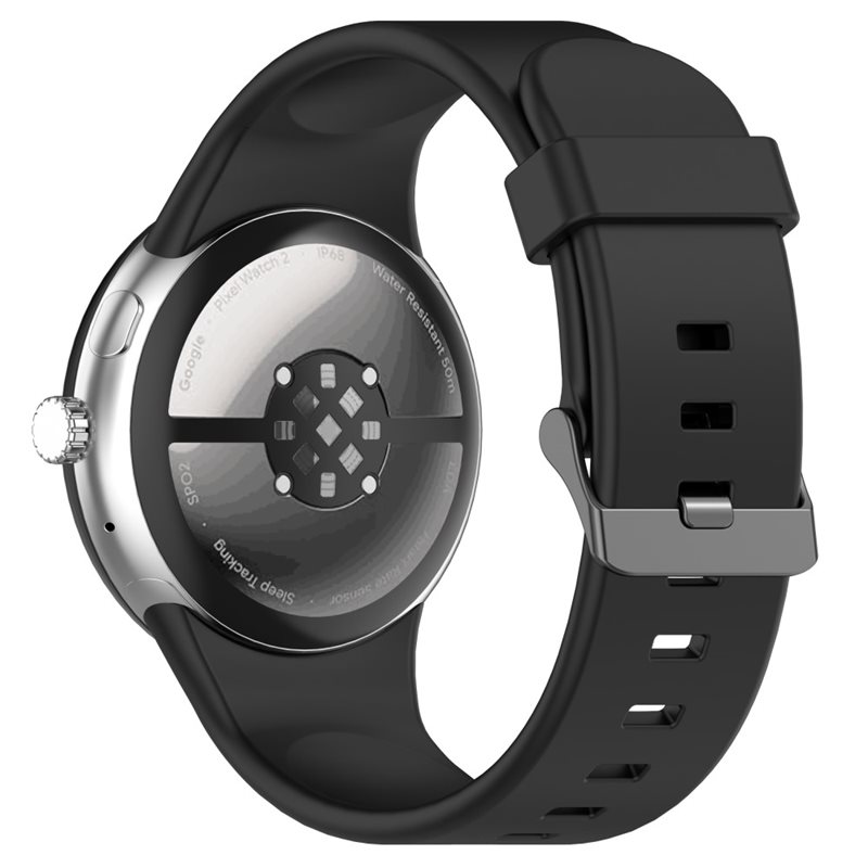 Google Pixel Watch 4 45mm Armband aus Silikon Schwarz - Sportliches Armband - Perfekt fürs Training - Sportarmband