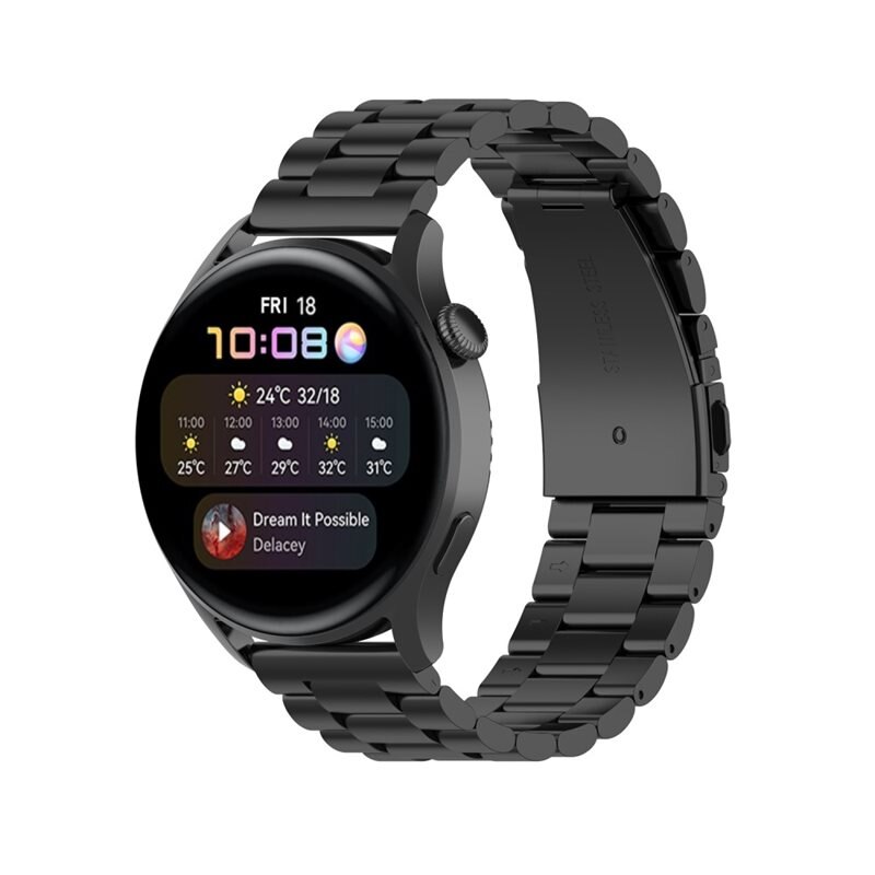Huawei Watch 3/Watch 3 Pro Armband aus Stahl Schwarz - Armband in luxuriösem oder schlichtem Design
