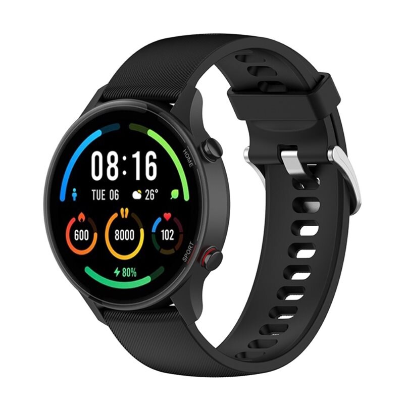 Xiaomi Mi Watch Armband aus Silikon Schwarz - Sportliches Armband - Perfekt fürs Training - Sportarmband