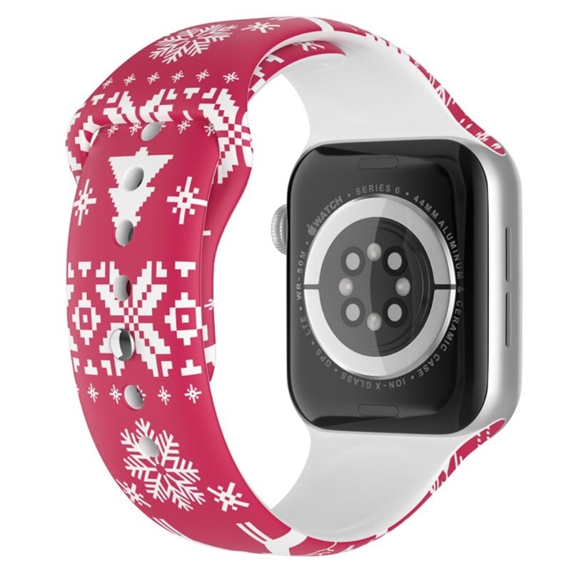 Apple Watch 38/40/41 mm Armband aus Silikon mit Weihnachtsmotiv Schneeflocke