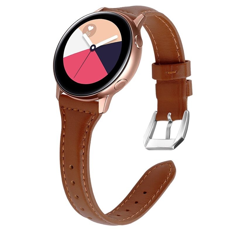 Samsung Galaxy Watch 5 Pro 45mm Slim Lederarmband Braun - Stilvolles Lederarmband - Band