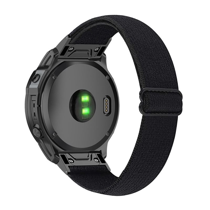 Garmin Fenix 7S Pro Elastisches Nylon-Armband, Schwarz - Armband aus angenehmem und atmungsaktivem Nylon