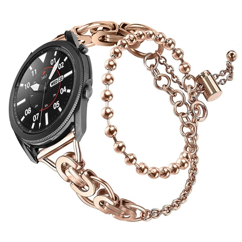 Metallarmband Mit Perlen Samsung Galaxy Watch 6 Classic 47mm Roségold - Schönes Armband in schickem Design