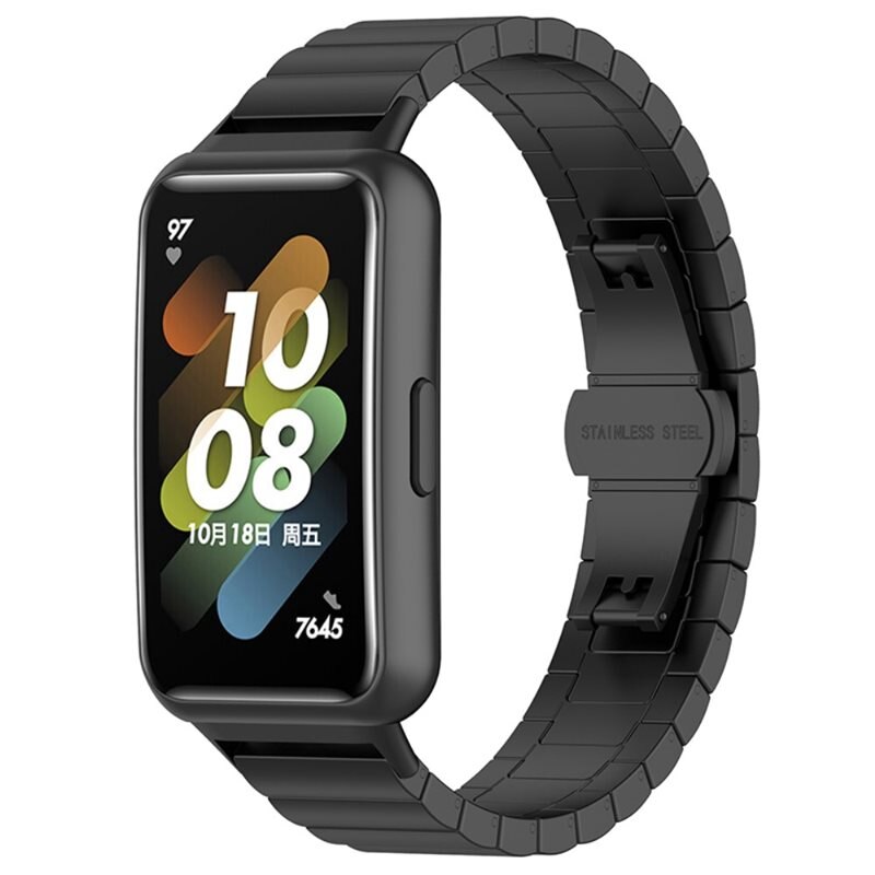 Huawei Band 7 Gliederarmband Schwarz - Schönes Metallarmband