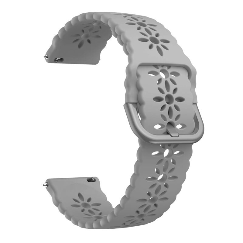 Universal 20mm Blossom Armband aus Silikon grau - Schönes Armband