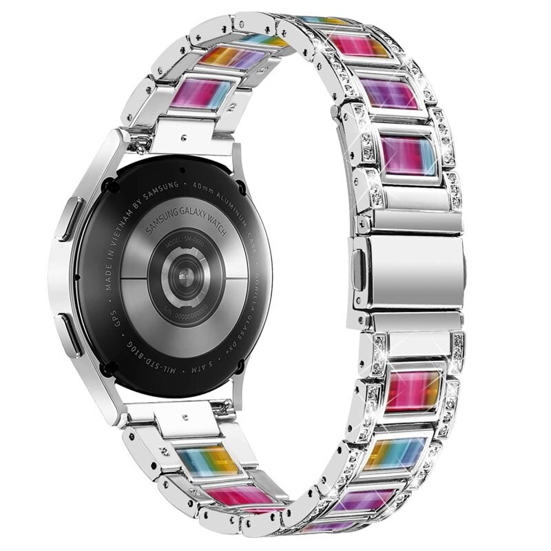Diamond Bracelet Samsung Galaxy Watch 6 40mm Silver Rainbow - Armband mit diamantähnlichen Steinen - Damenarmband