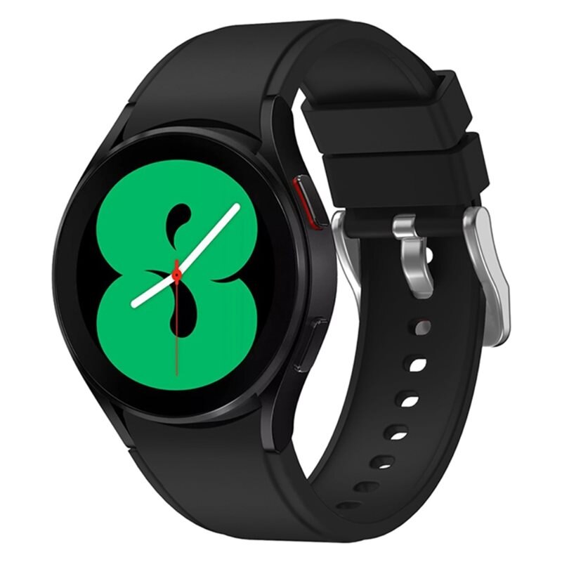 Full Fit Samsung Galaxy Watch 7 44mm Armband aus Silikon schwarz - Sportliches Armband - Perfekt fürs Training - Sportarmband