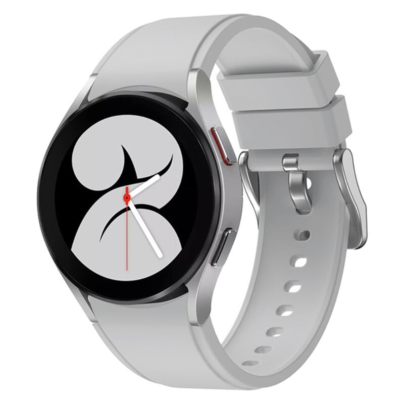 Full Fit Samsung Galaxy Watch 4 44mm Armband aus Silikon Grau - Sportliches Armband - Perfekt fürs Training - Sportarmband