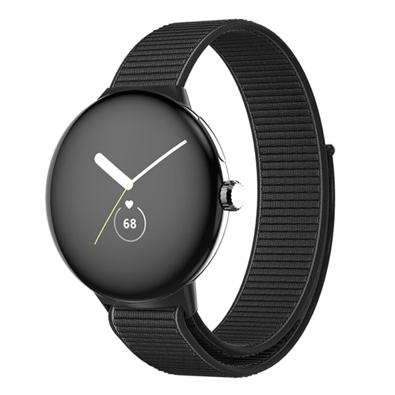 Google Pixel Watch 4 41mm Nylon-Armband Schwarz - Armband aus angenehmem und atmungsaktivem Nylon