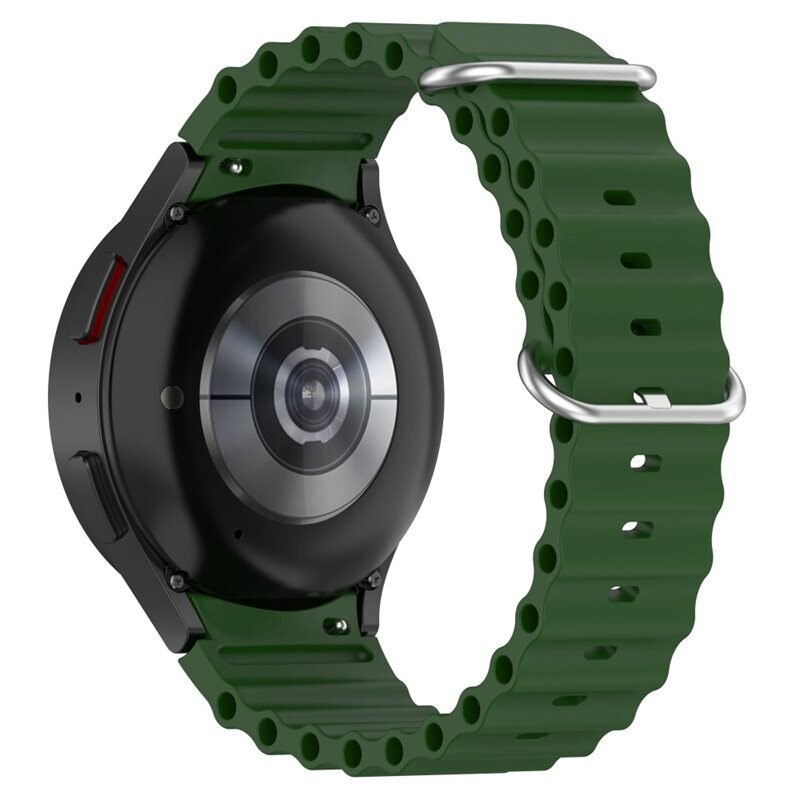 Samsung Galaxy Watch 4 44mm Full Fit Resistant Armband aus Silikon, dunkelgrün
