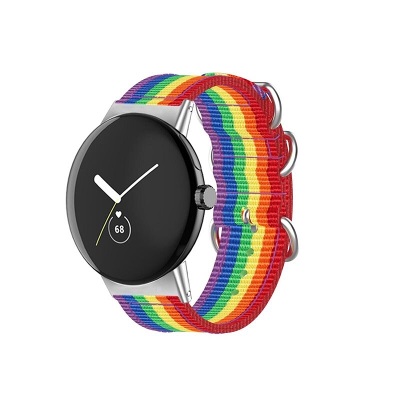 Google Pixel Watch Nato Armband regenbogen - Schönes Armband
