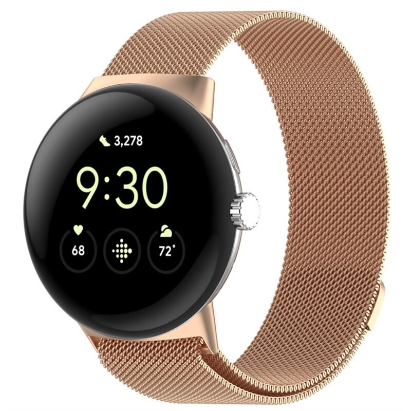 Google Pixel Watch 3 41mm Milanaise-Armband Roségold - Luxuriöses Armband mit magnetischem Verschluss - Edelstahl
