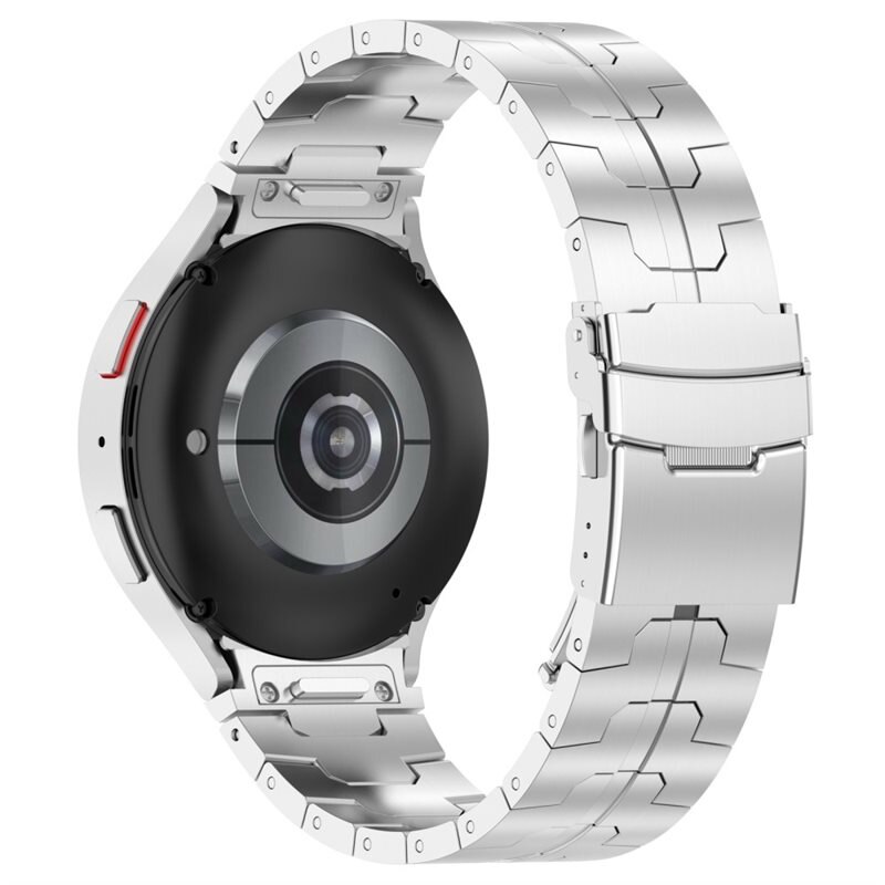 Race Stainless Steel Bracelet Samsung Galaxy Watch 4 Classic 46mm silber - Stilvolles Metallarmband in sportlichem Design