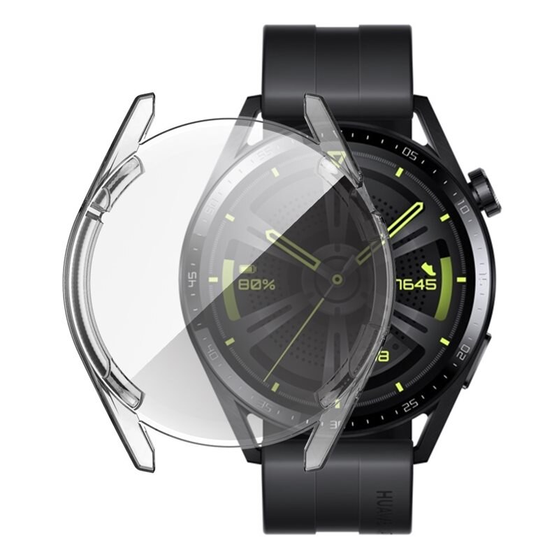 Huawei Watch GT 3 46mm Rundumschutz Hülle Transparent - Schützt den Bildschirm und die Uhr vor Abnutzung und Schäden