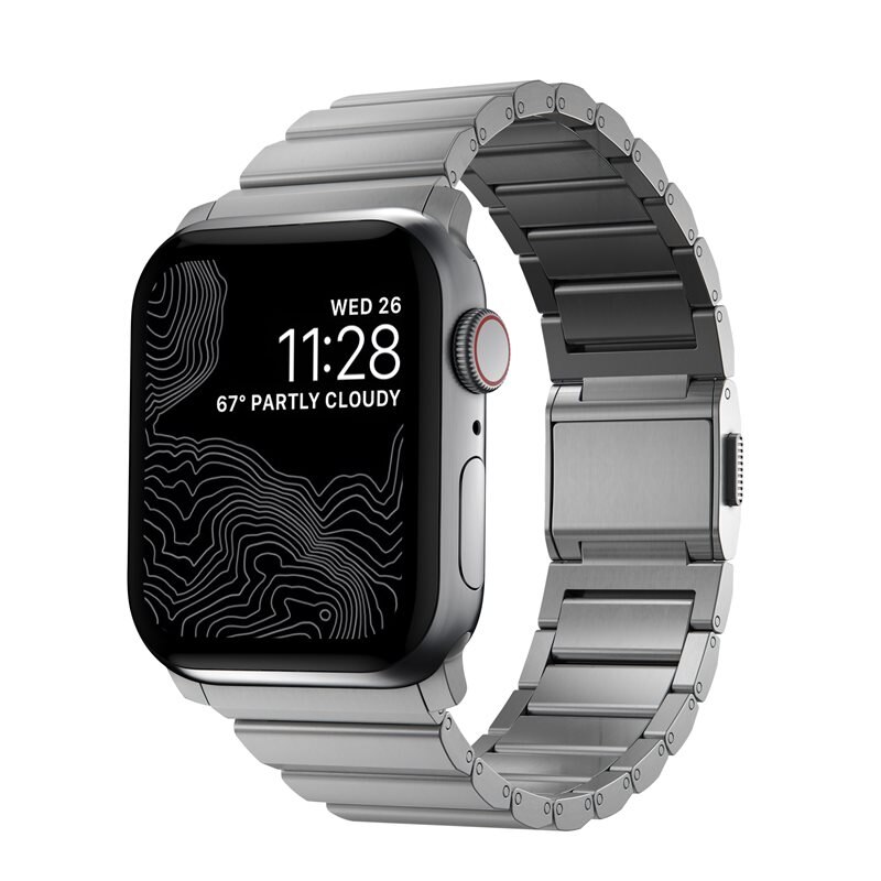 Nomad Titanium Band Apple MODEL-ARMBAND-LILLA-AW Silver - Luxuriöses Armband aus hochwertigem Titan