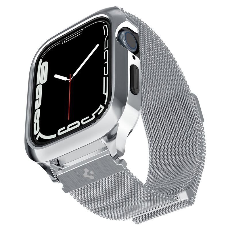 Spigen Case Metal Fit Pro Apple Watch 45mm Series 7 Silver - Schutzhülle