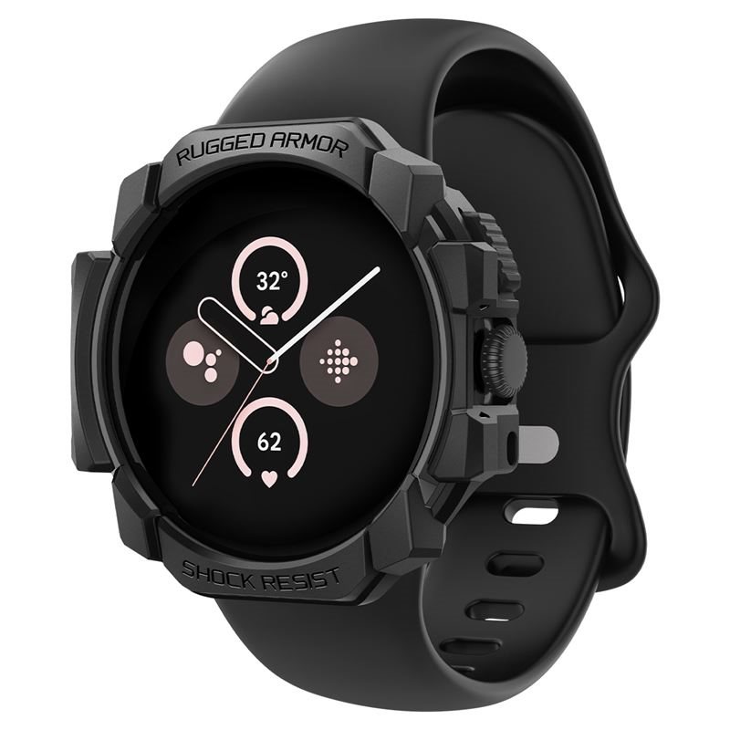 Spigen Case Rugged Armor Google Pixel Watch Black - Schutzhülle
