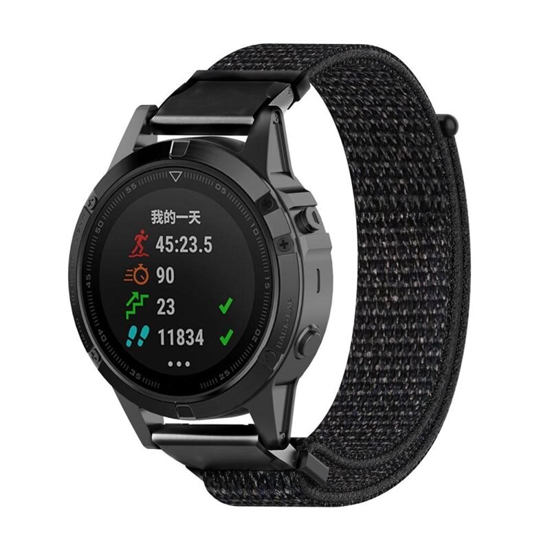 Garmin Fenix 8 47mm Nylon-Armband Schwarz - Armband aus angenehmem und atmungsaktivem Nylon
