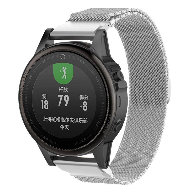 Garmin Instinct 2S Milanaise-Armband Silber - Luxuriöses Armband mit magnetischem Verschluss - Edelstahl