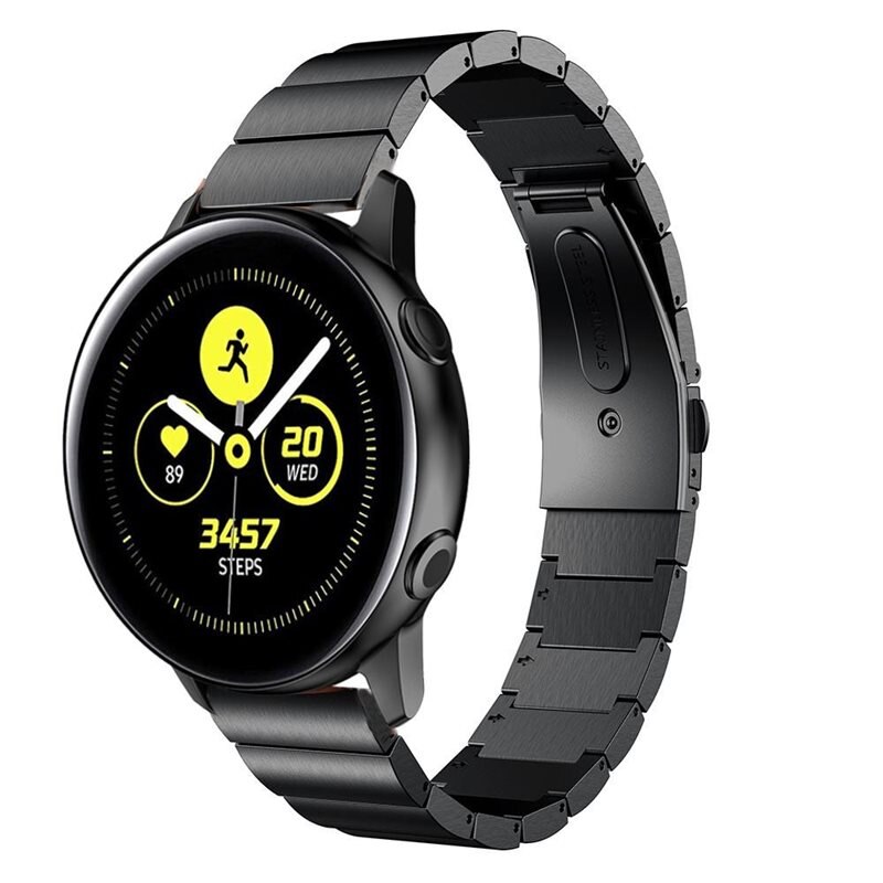 Samsung Galaxy Watch Active Gliederarmband Schwarz - Schönes Metallarmband