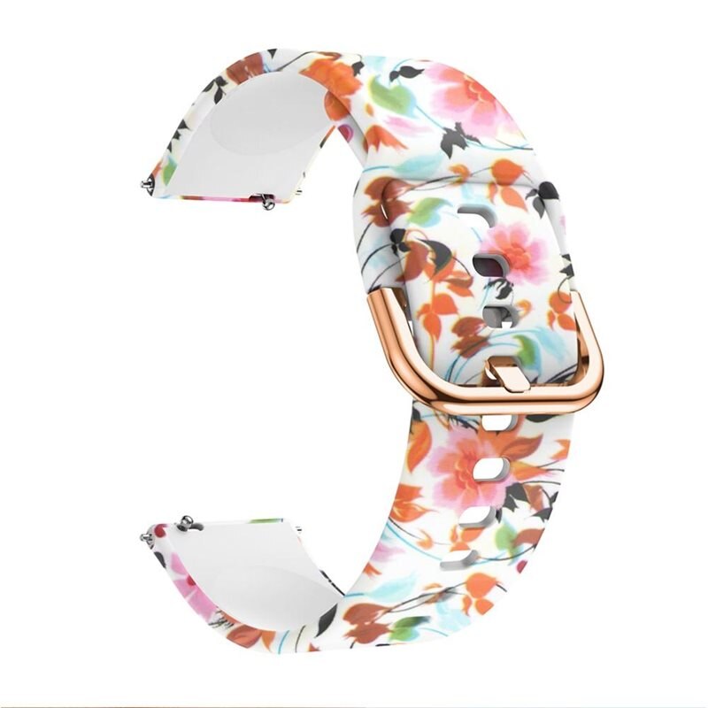 Samsung Galaxy Watch Active 2 40mm Armband aus Silikon Flowers - Sportliches Armband - Perfekt fürs Training - Sportarmband