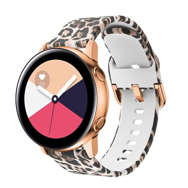 Samsung Galaxy Watch 42mm Armband aus Silikon Leopard - Sportliches Armband - Perfekt fürs Training - Sportarmband