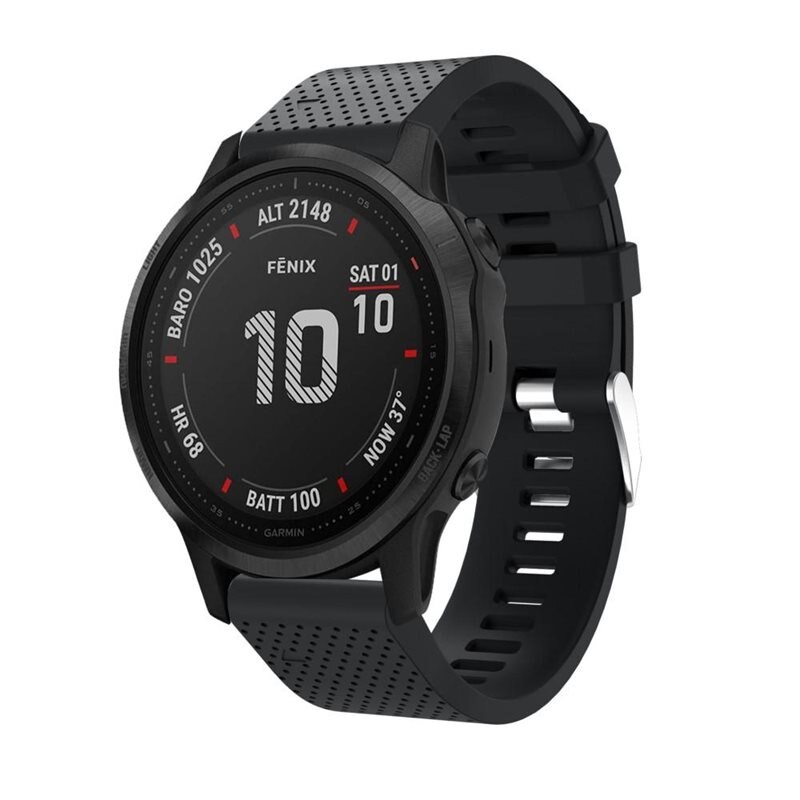Garmin Fenix 7S Pro Armband aus Silikon Schwarz - Sportliches Armband - Perfekt fürs Training - Sportarmband