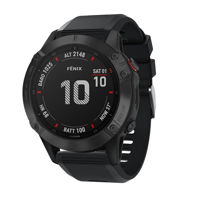 Garmin Fenix 7X Armband aus Silikon Schwarz - Sportliches Armband - Perfekt fürs Training - Sportarmband