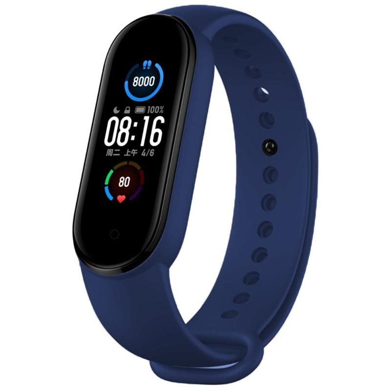 Xiaomi Mi Band 5/6 Armband aus Silikon, blau - Sportliches Armband - Perfekt fürs Training - Sportarmband