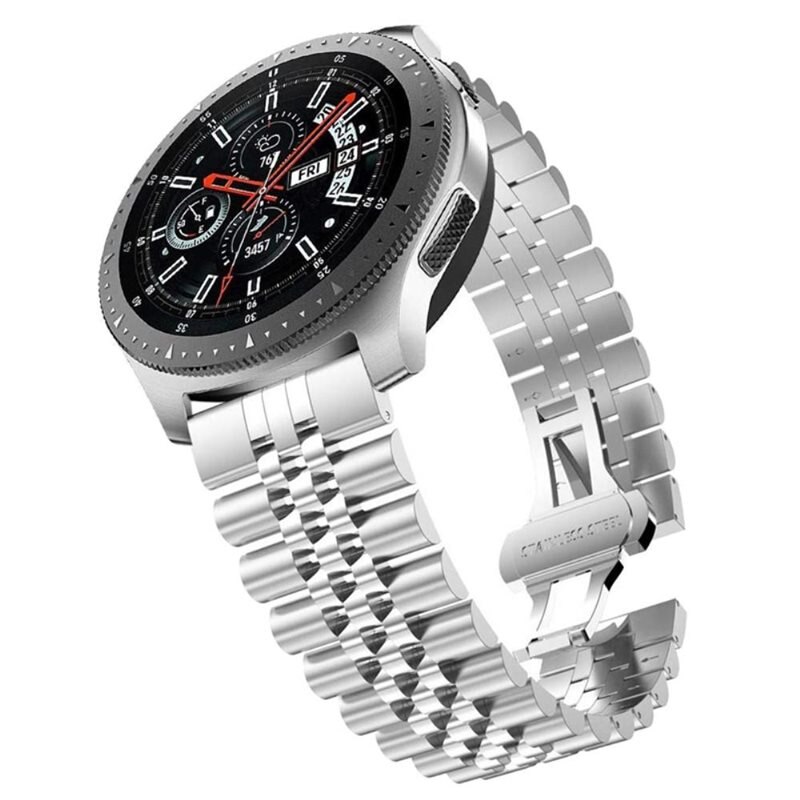 Samsung Galaxy Watch 3 45mm Stainless Steel Bracelet Silber - Luxuriöses Armband aus rostfreiem Edelstahl