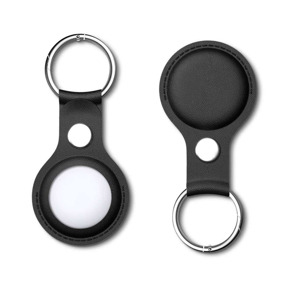 Apple AirTag Schlüsselanhänger/Hülle Leder schwarz