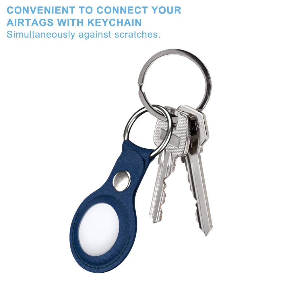 Apple AirTag Schlüsselanhänger/Hülle Leder blau