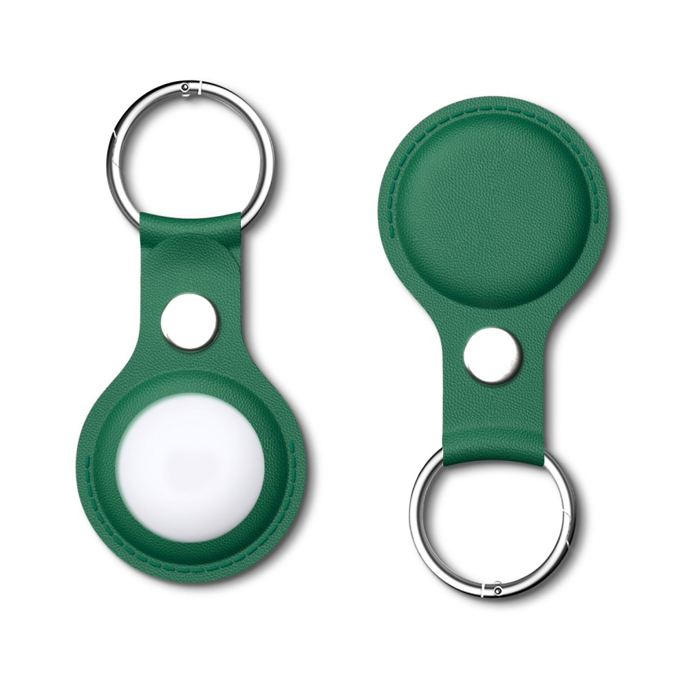 Apple AirTag Schlüsselanhänger/Hülle Leder grün