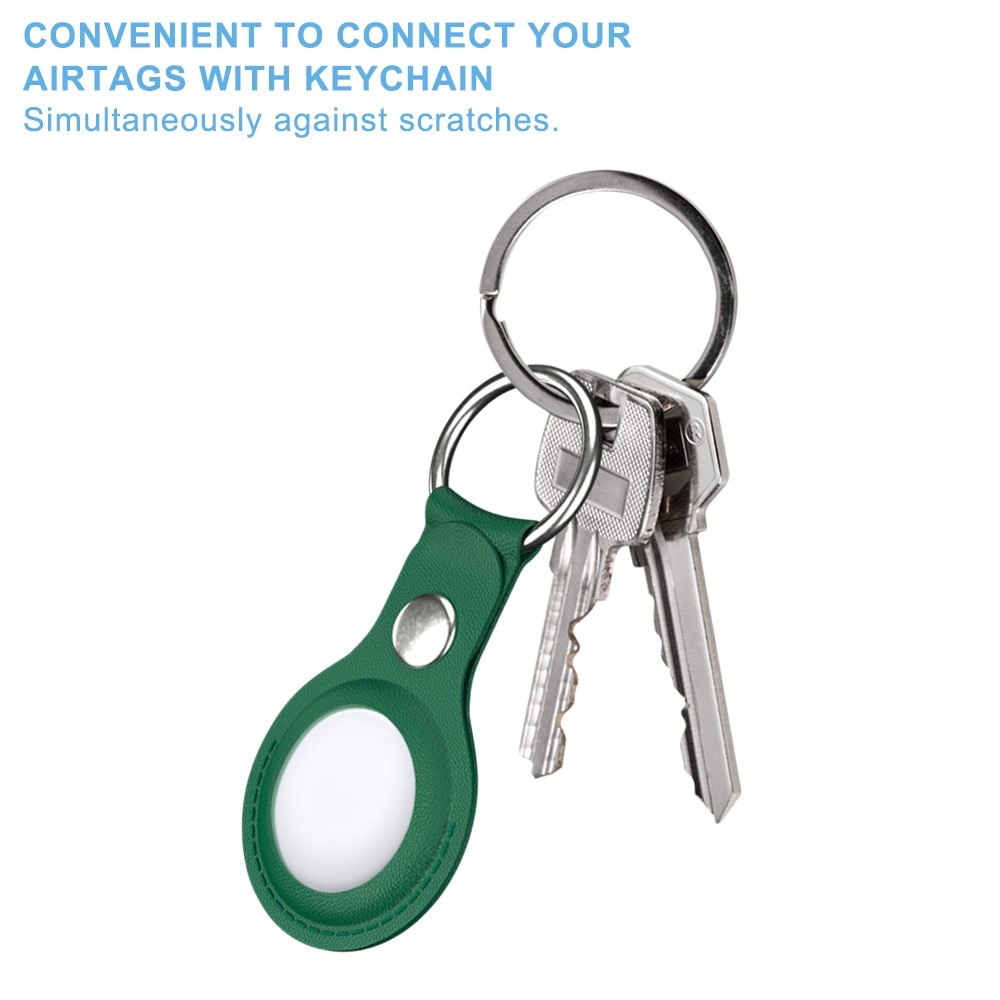 Apple AirTag Schlüsselanhänger/Hülle Leder grün