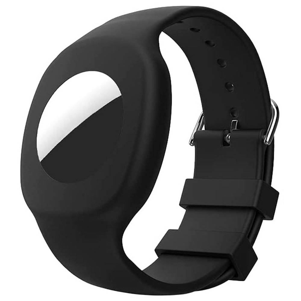 Apple AirTag Silikonarmband für Kinder Schwarz