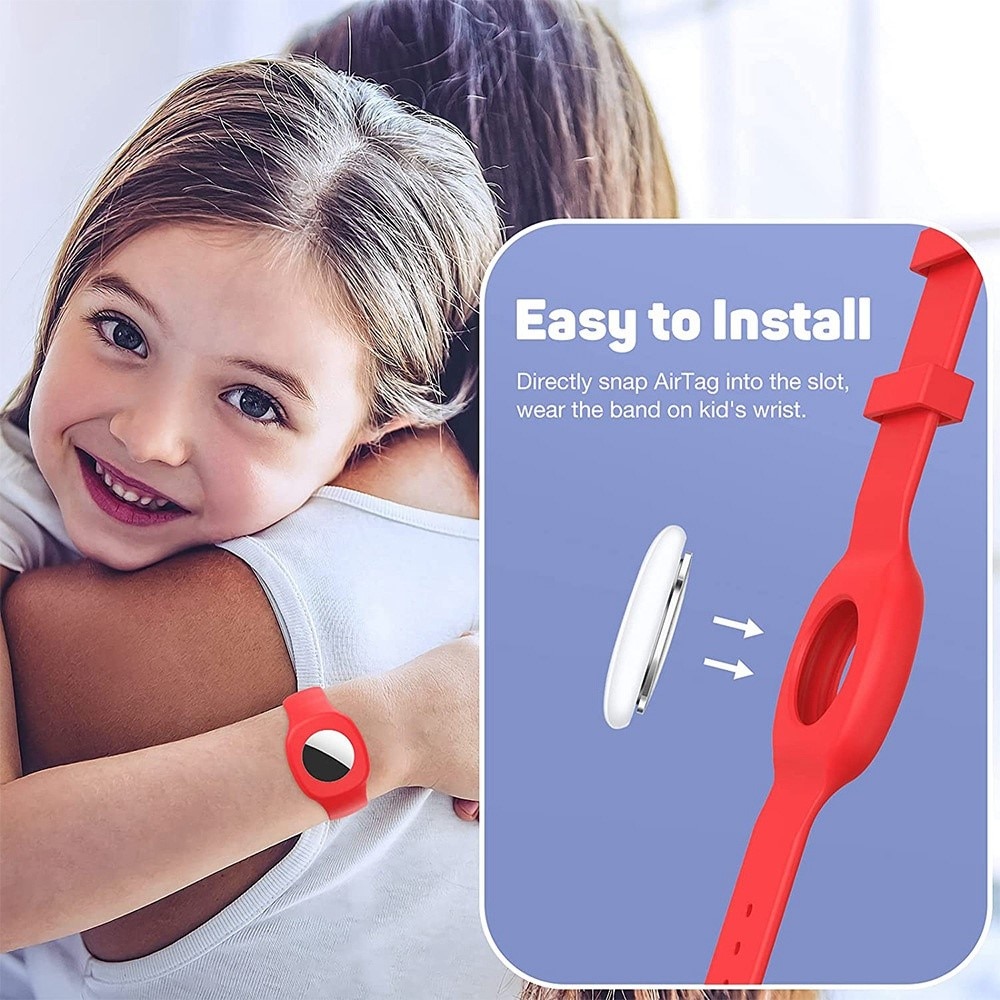 Apple AirTag Silikonarmband für Kinder Orange