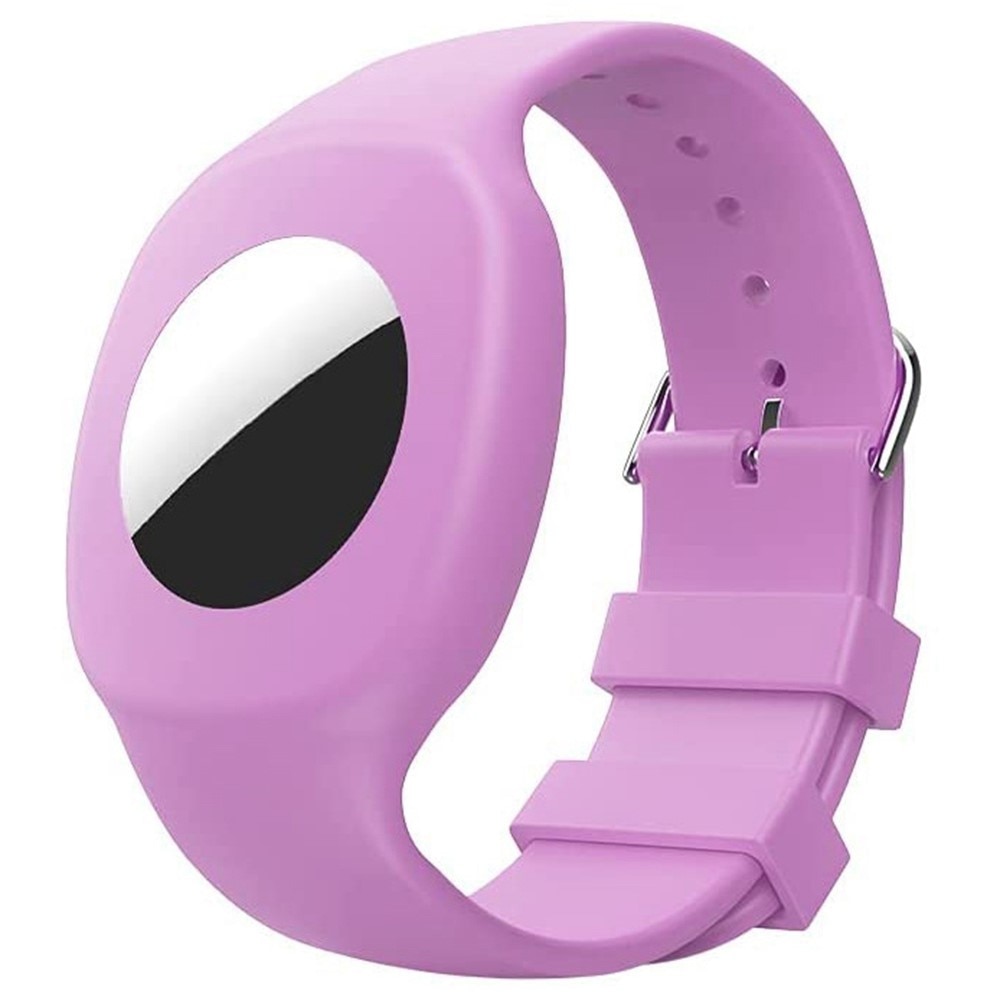 Apple AirTag Silikonarmband für Kinder Lila