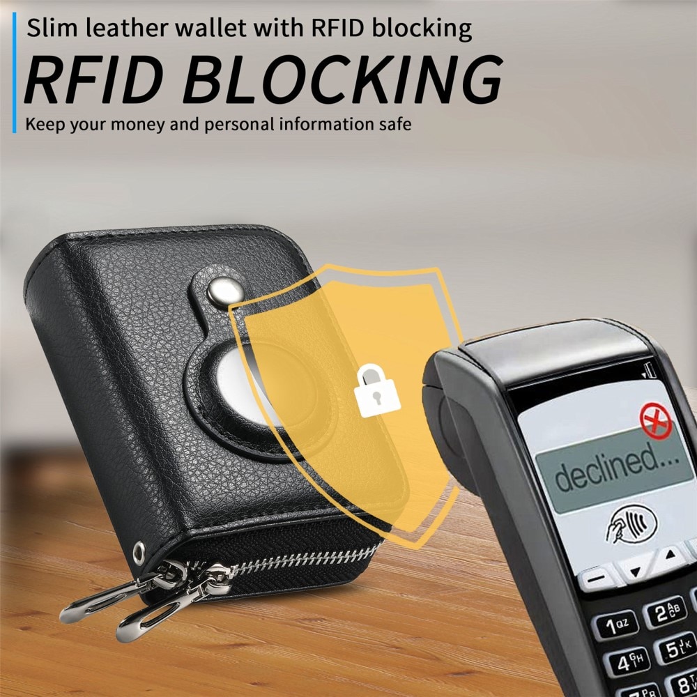 AirTag-Geldbörse mit RFID-Schutz, schwarz