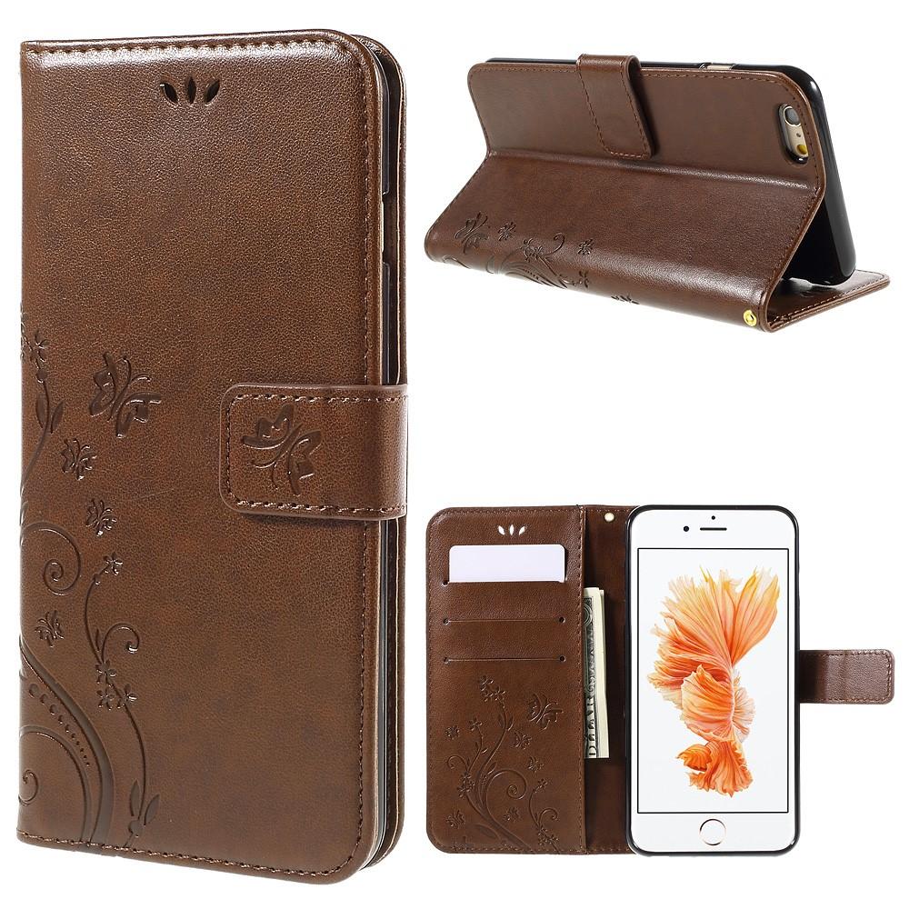 iPhone 6/6S Handyhülle mit Schmetterlingsmuster, Braun