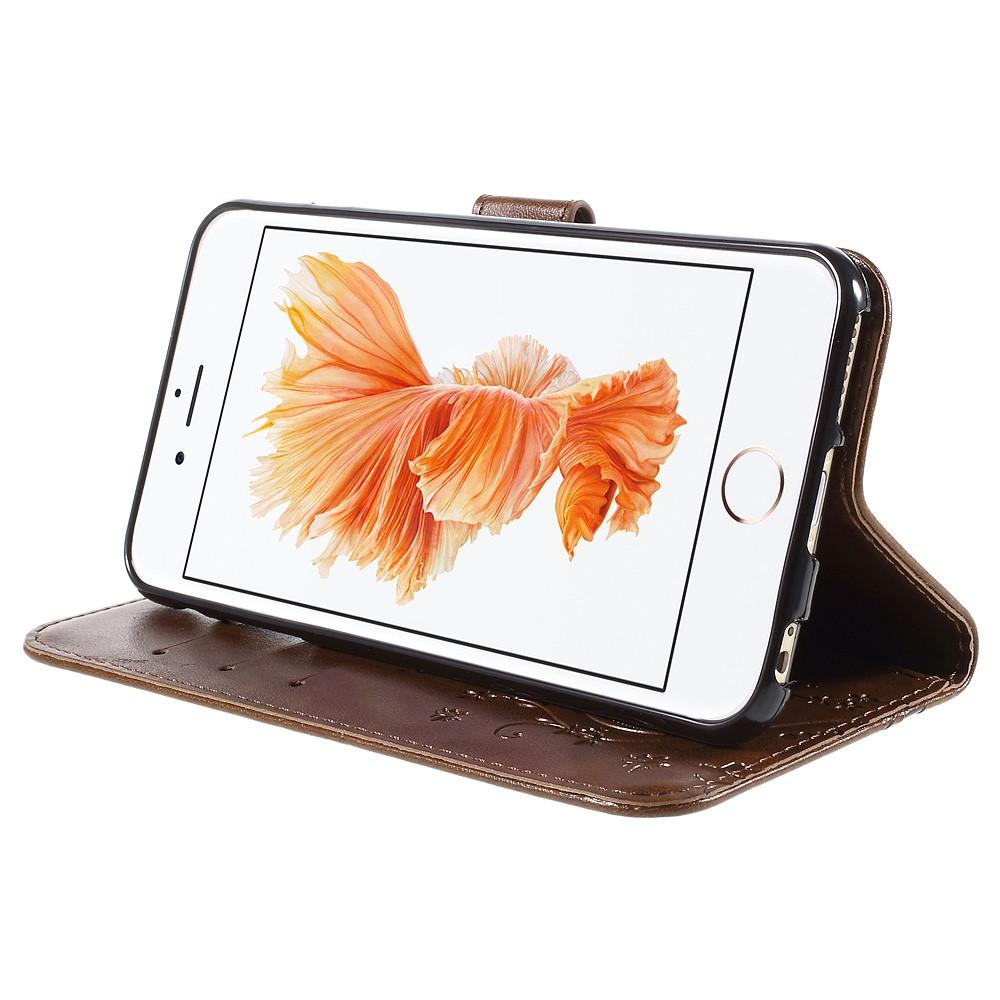 iPhone 6/6S Handyhülle mit Schmetterlingsmuster, braun
