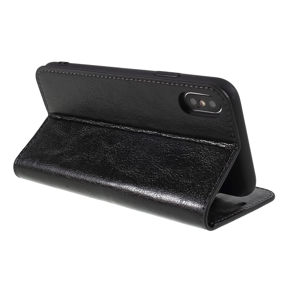 iPhone X/XS Handytasche aus Echtem Leder schwarz