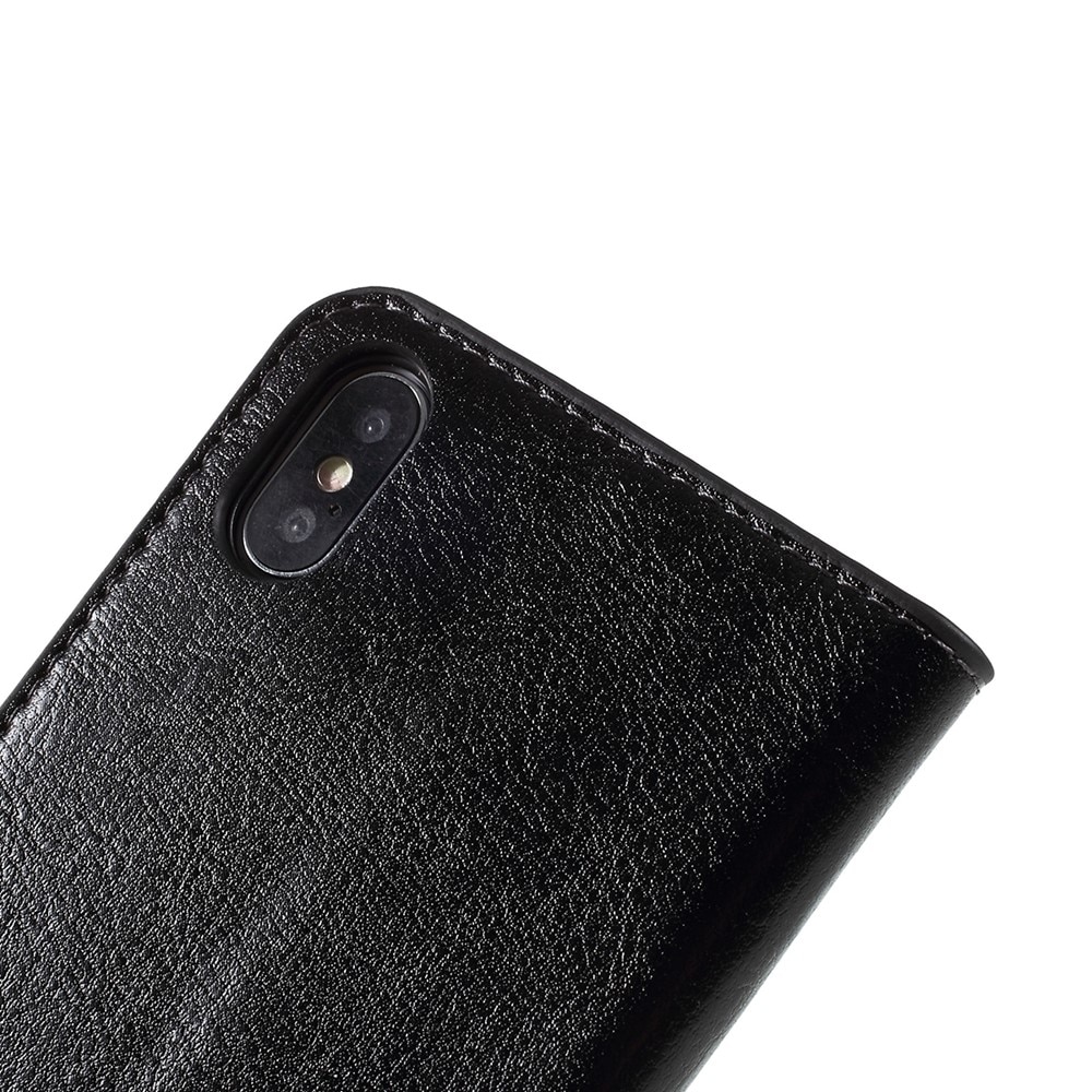 iPhone X/XS Handytasche aus Echtem Leder schwarz