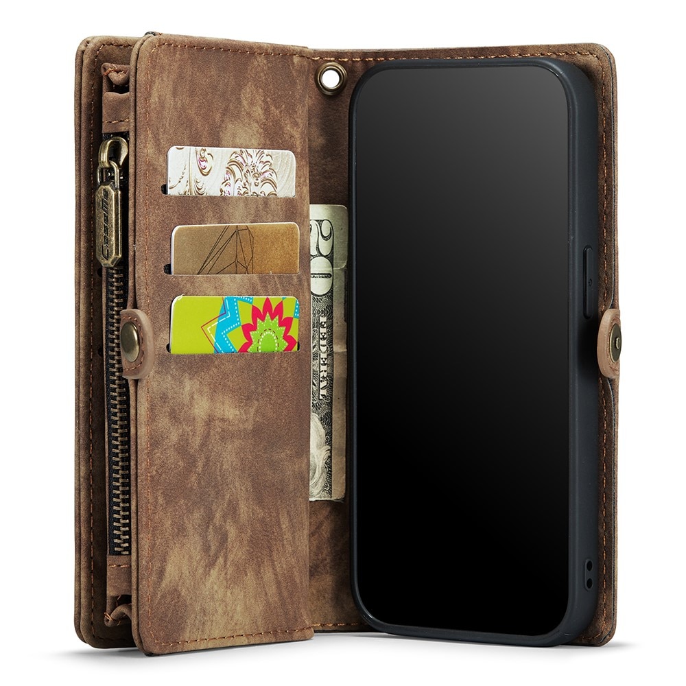 Multi-slot Portemonnaie-Hülle iPhone X/XS Braun