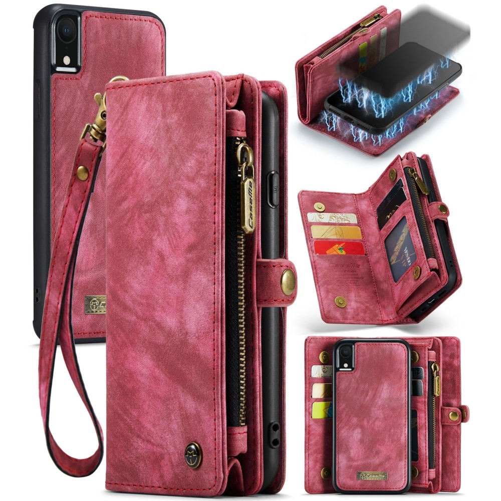 Multi-slot Portemonnaie-Hülle iPhone Xr Rot