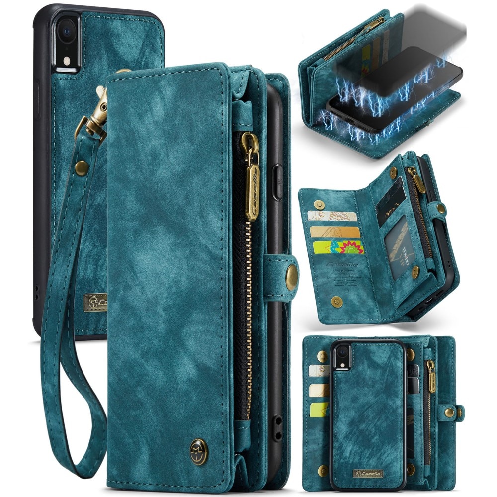 Multi-slot Portemonnaie-Hülle iPhone Xr Blau