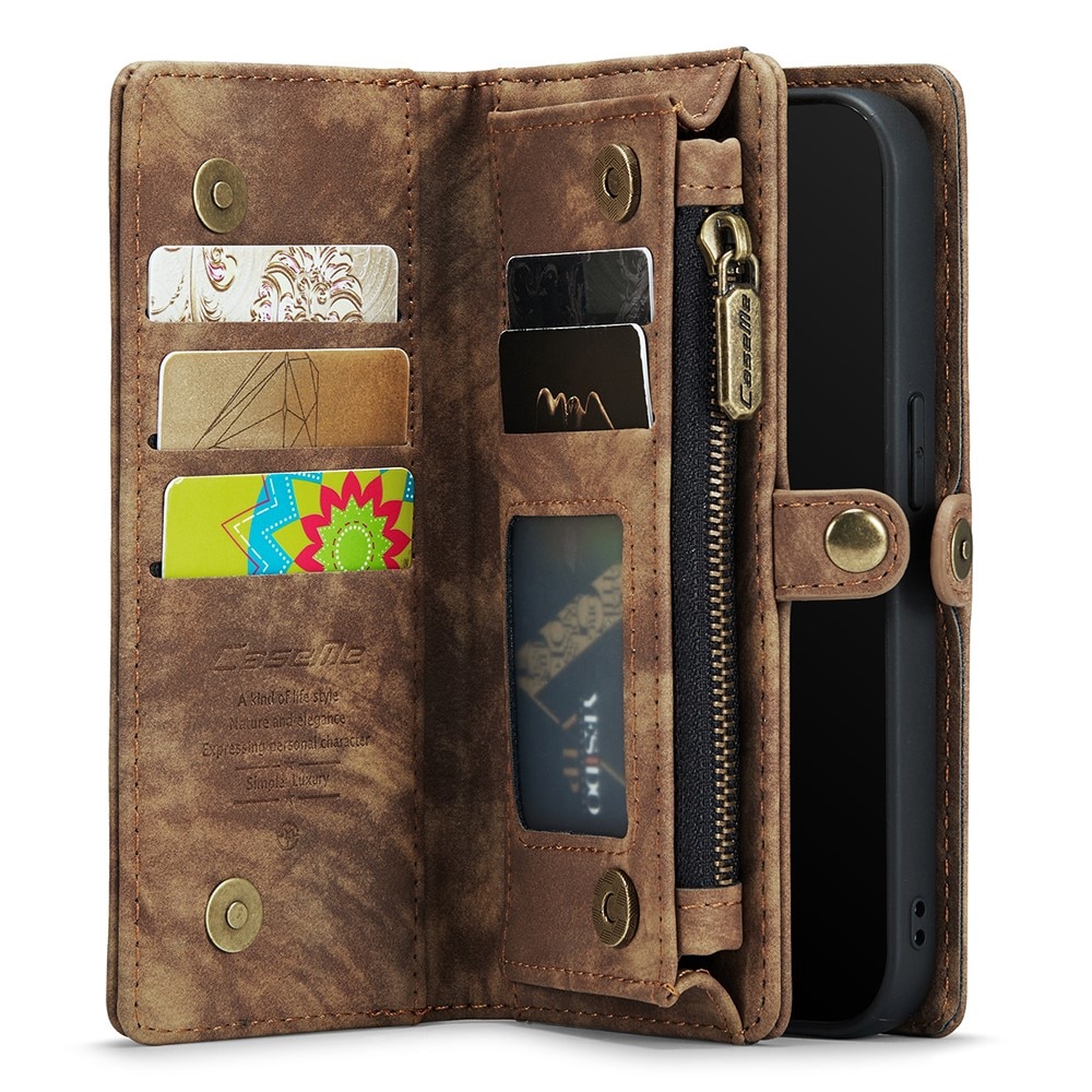 Multi-slot Portemonnaie-Hülle iPhone Xr Braun