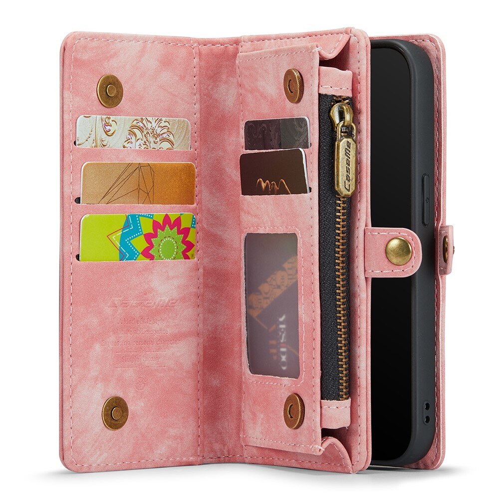 Multi-slot Portemonnaie-Hülle iPhone Xr Rosa